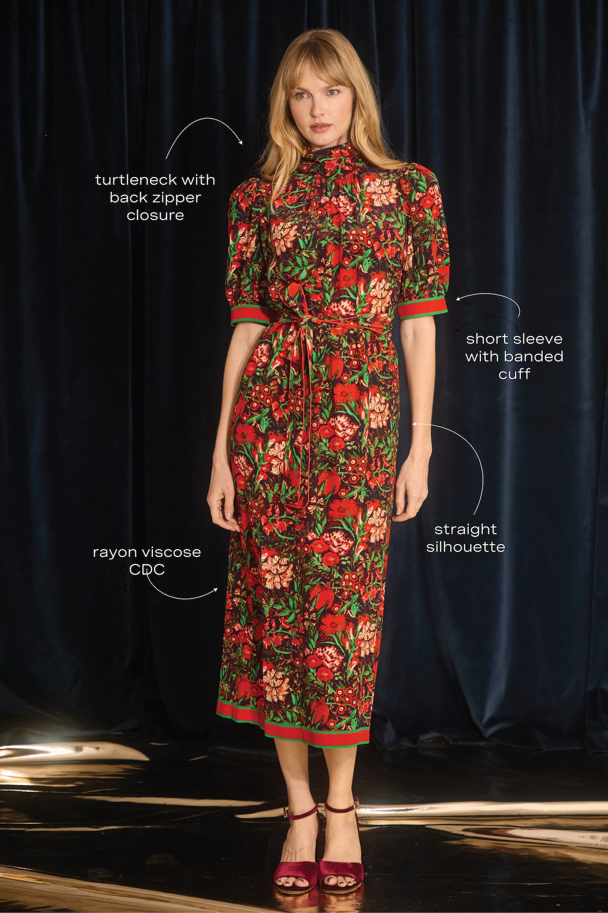 Langley Dress in Holiday Floral