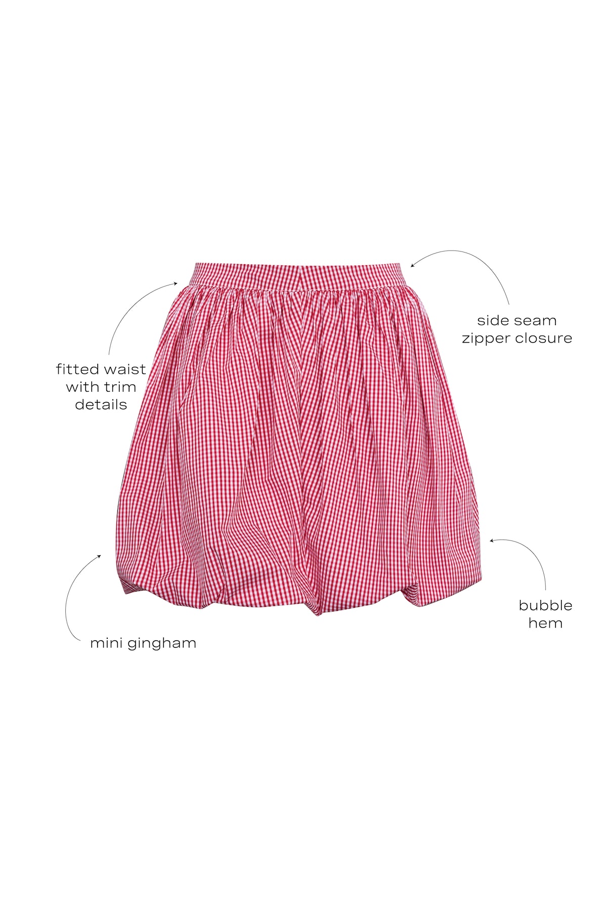 Kinsley Bubble Skirt in Carmine Check