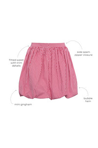 Kinsley Bubble Skirt in Carmine Check