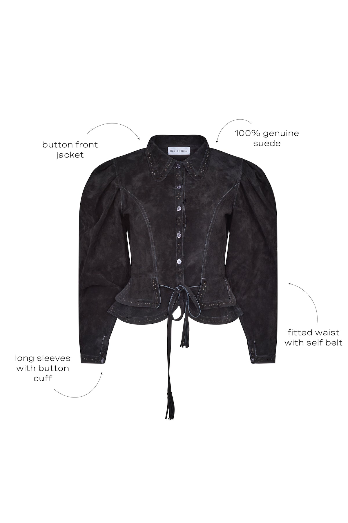 Murphey Suede Jacket in Noir Suede