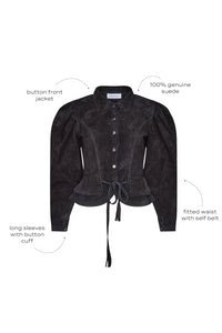 Murphey Suede Jacket in Noir Suede