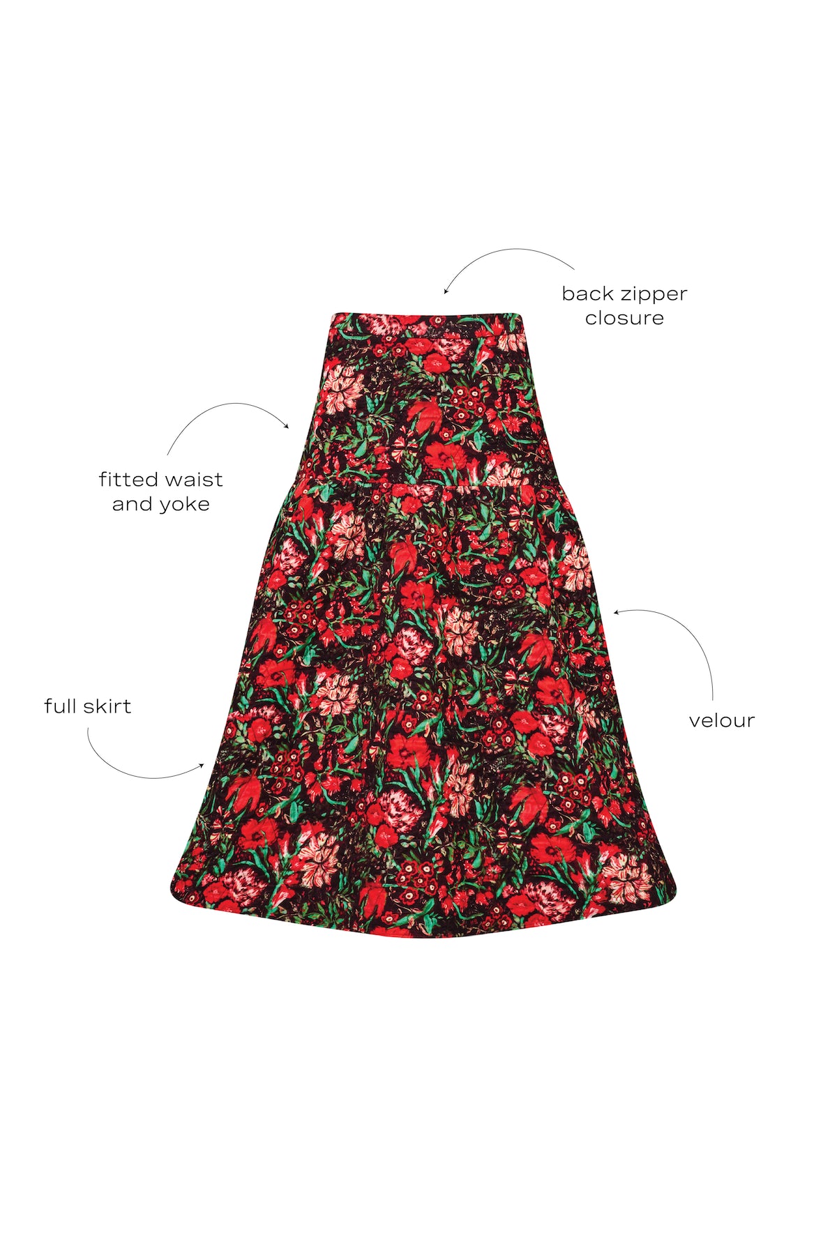 Remy Skirt in Holiday Floral
