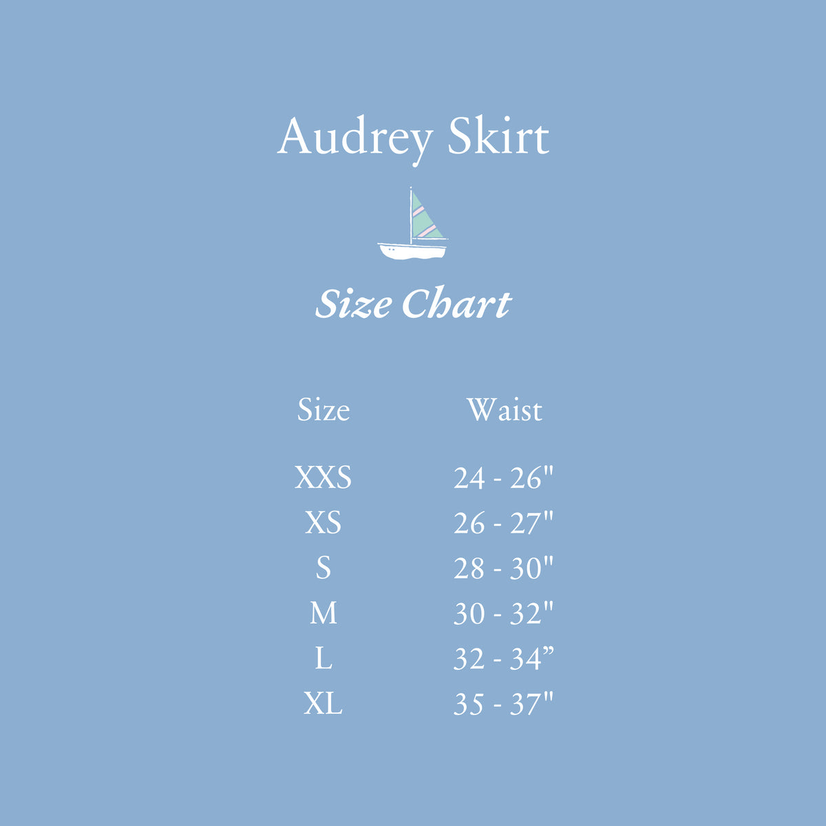 Audrey Skirt Size Chart