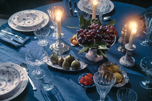 Blue Fluted Plain Candle Holder