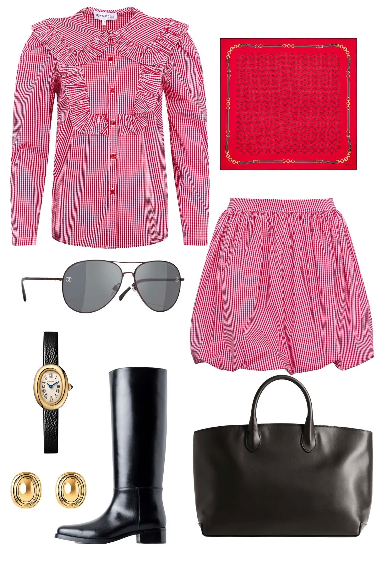 Kinsley Bubble Skirt in Carmine Check