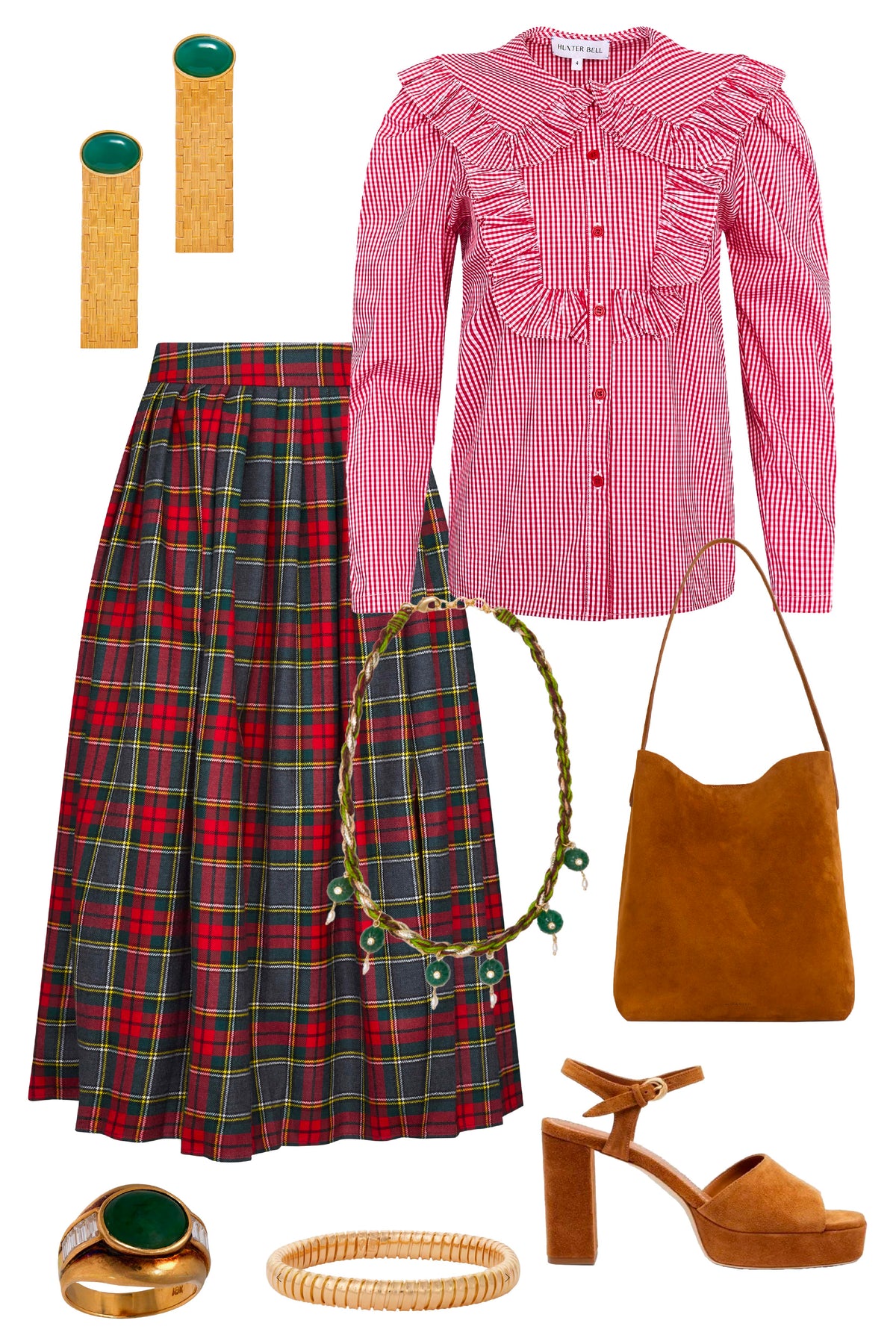 Mae Top in Carmine Check