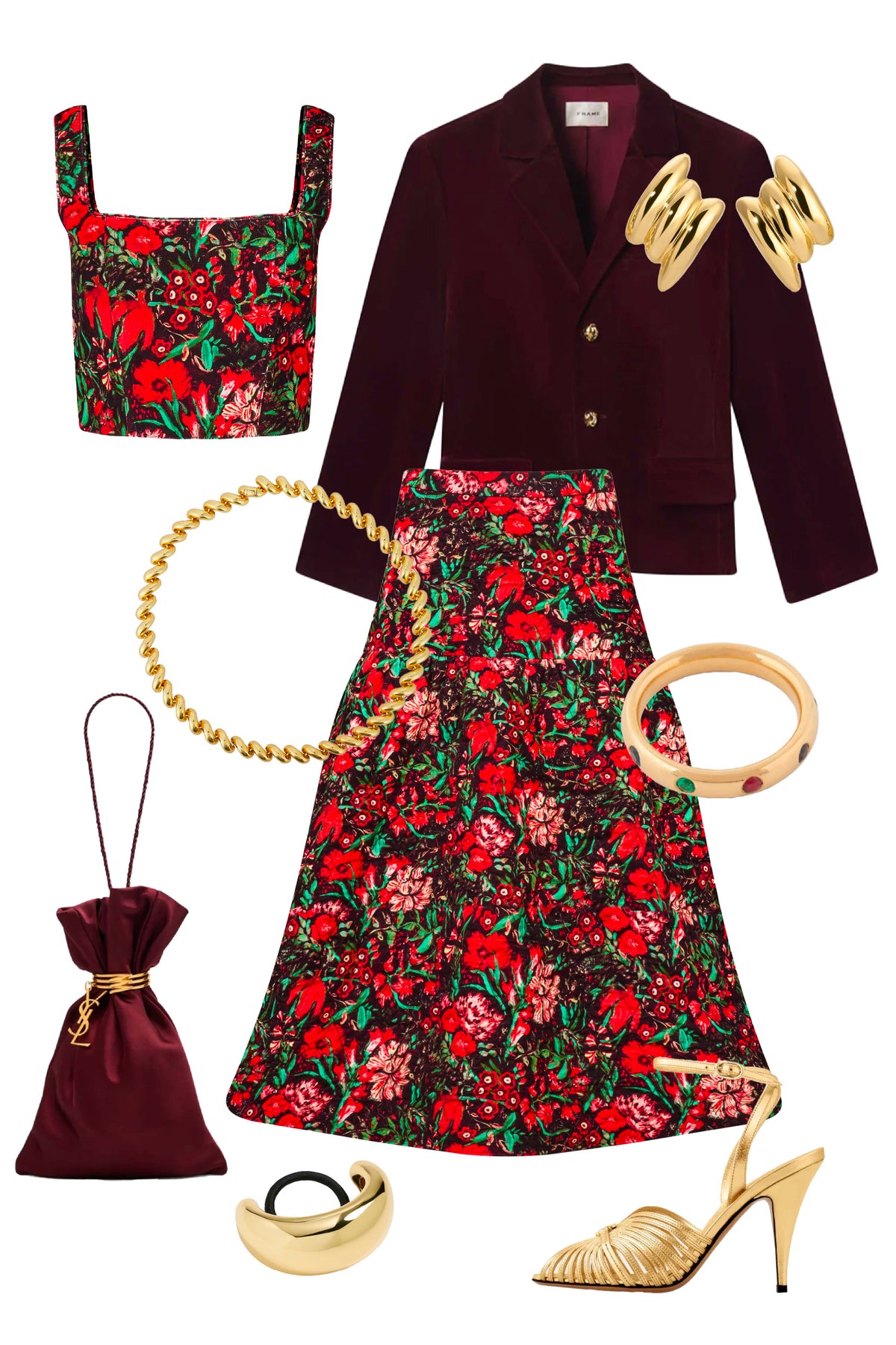 Remy Skirt in Holiday Floral