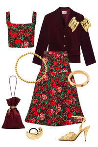 Remy Skirt in Holiday Floral