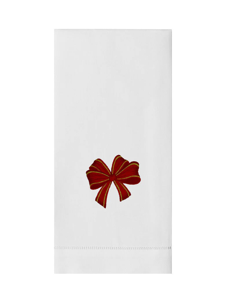 Holiday Red Bow Hand Towel
