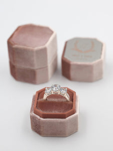 rose gold engraving metal top bevel ring box