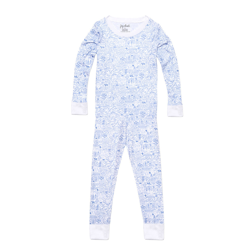 Joy Street Kids Houston print pajamas, blue