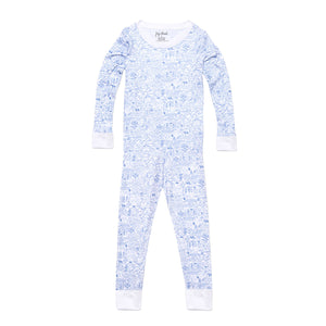 Joy Street Kids Houston print pajamas, blue