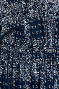 Close up of the Howard Dress in Inkwell Paisley.