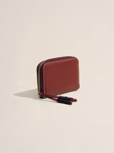 The Small Zip Wallet in Deep Red
