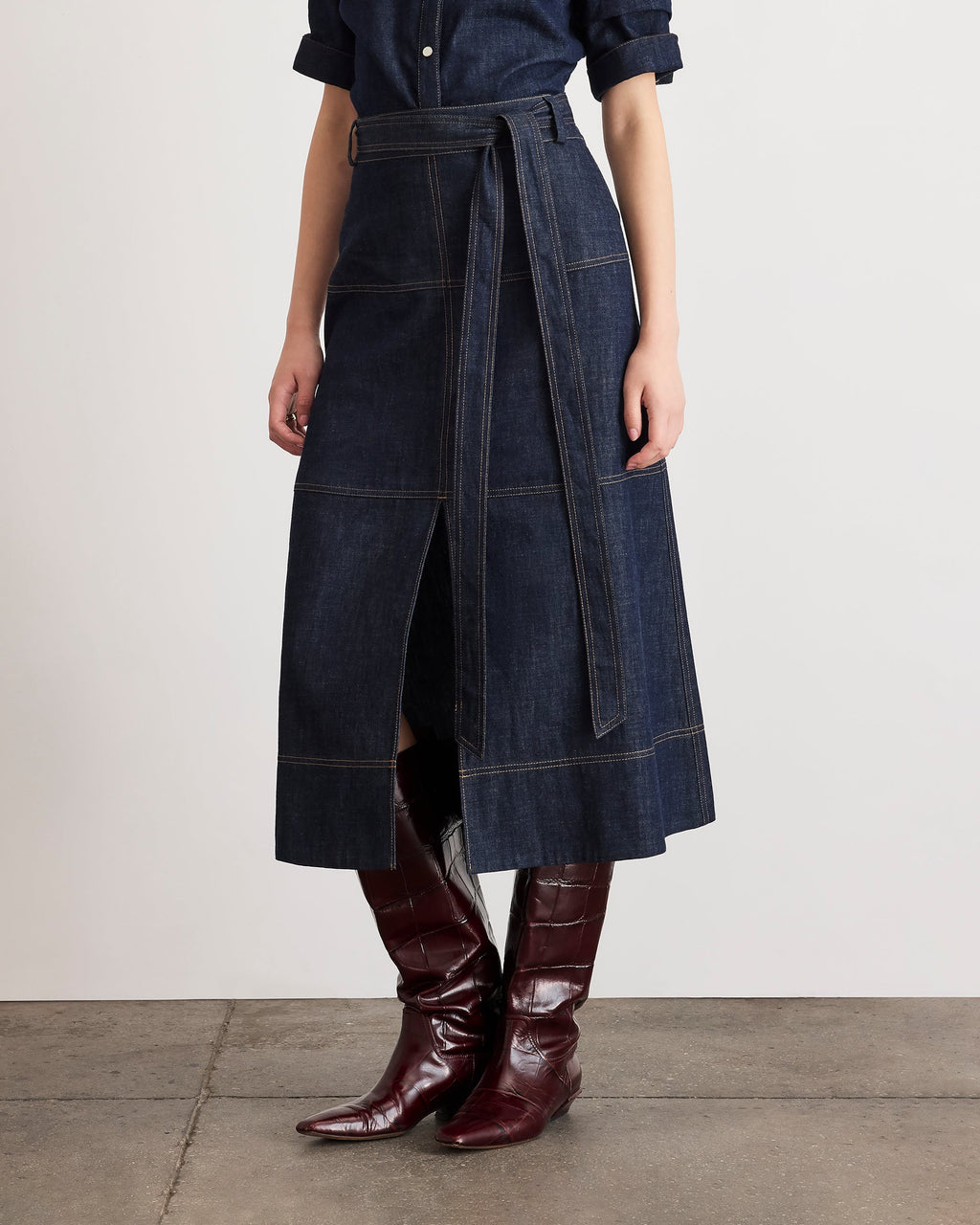 Hudley Denim Skirt in Midnight Rinse