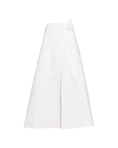 Linen Hudson Skirt in Optic White
