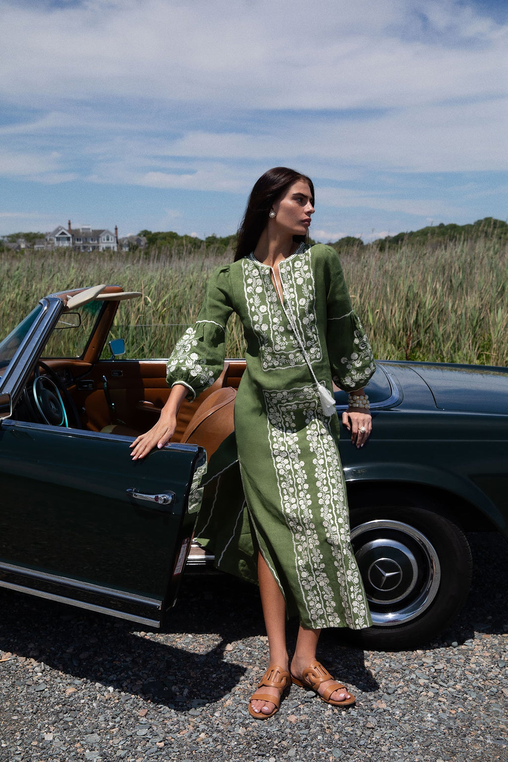 Bohemia Dress in Hunter Green