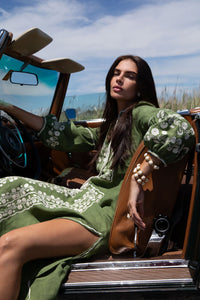 Bohemia Dress in Hunter Green