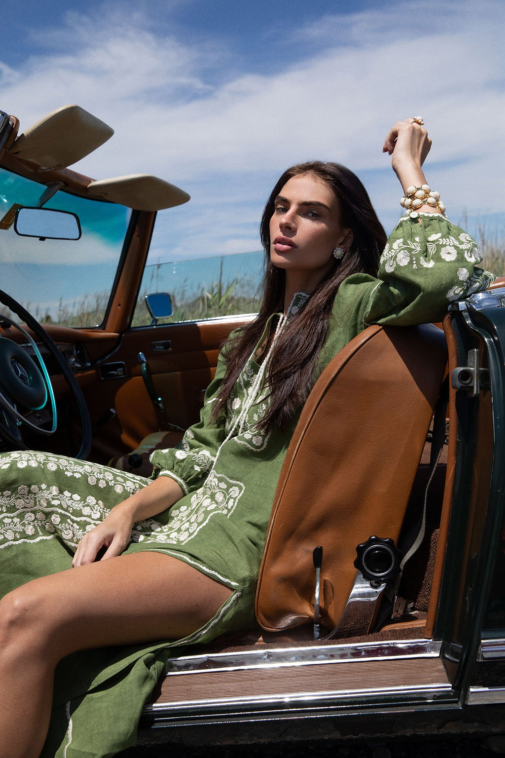 Bohemia Dress in Hunter Green