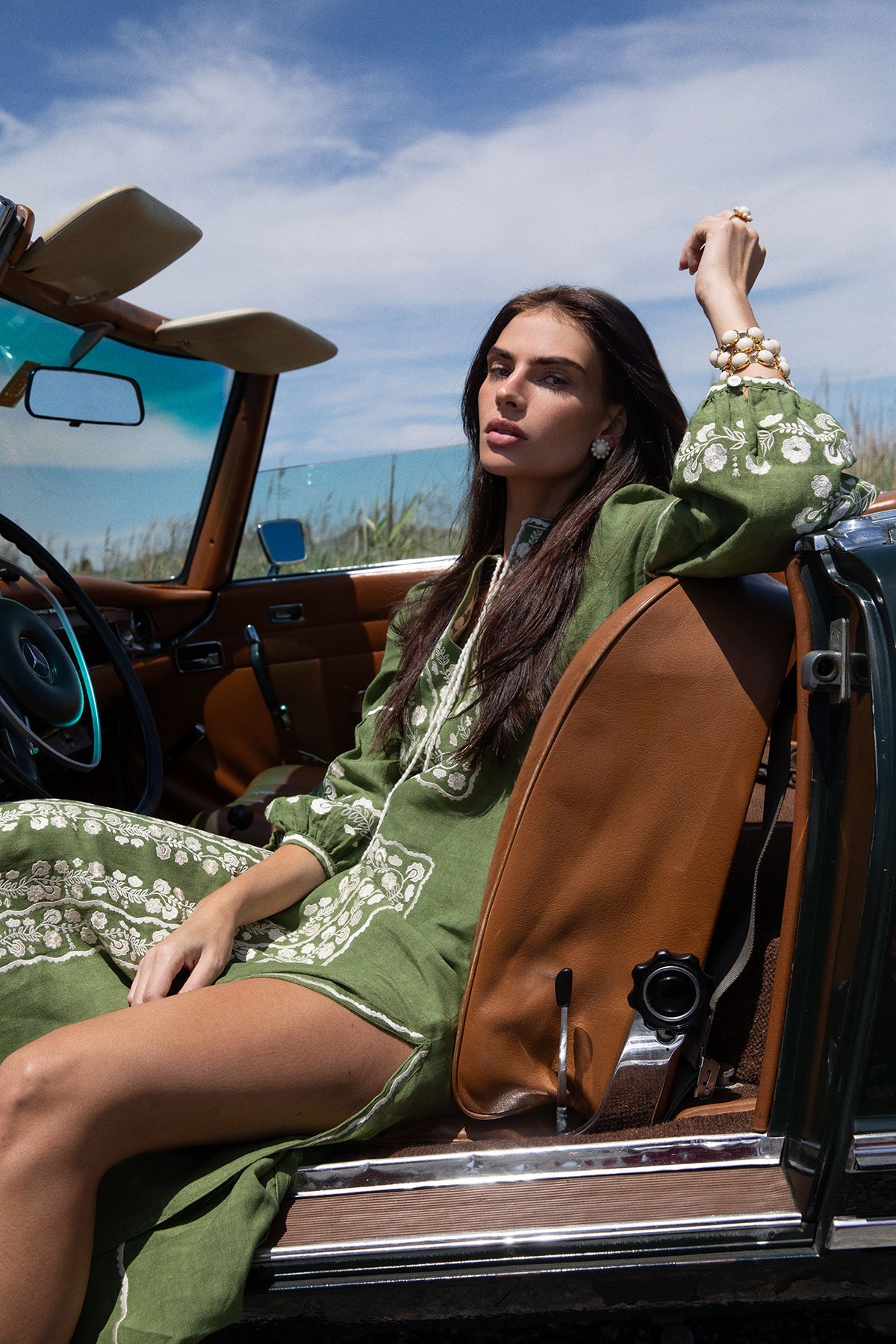 Bohemia Dress in Hunter Green