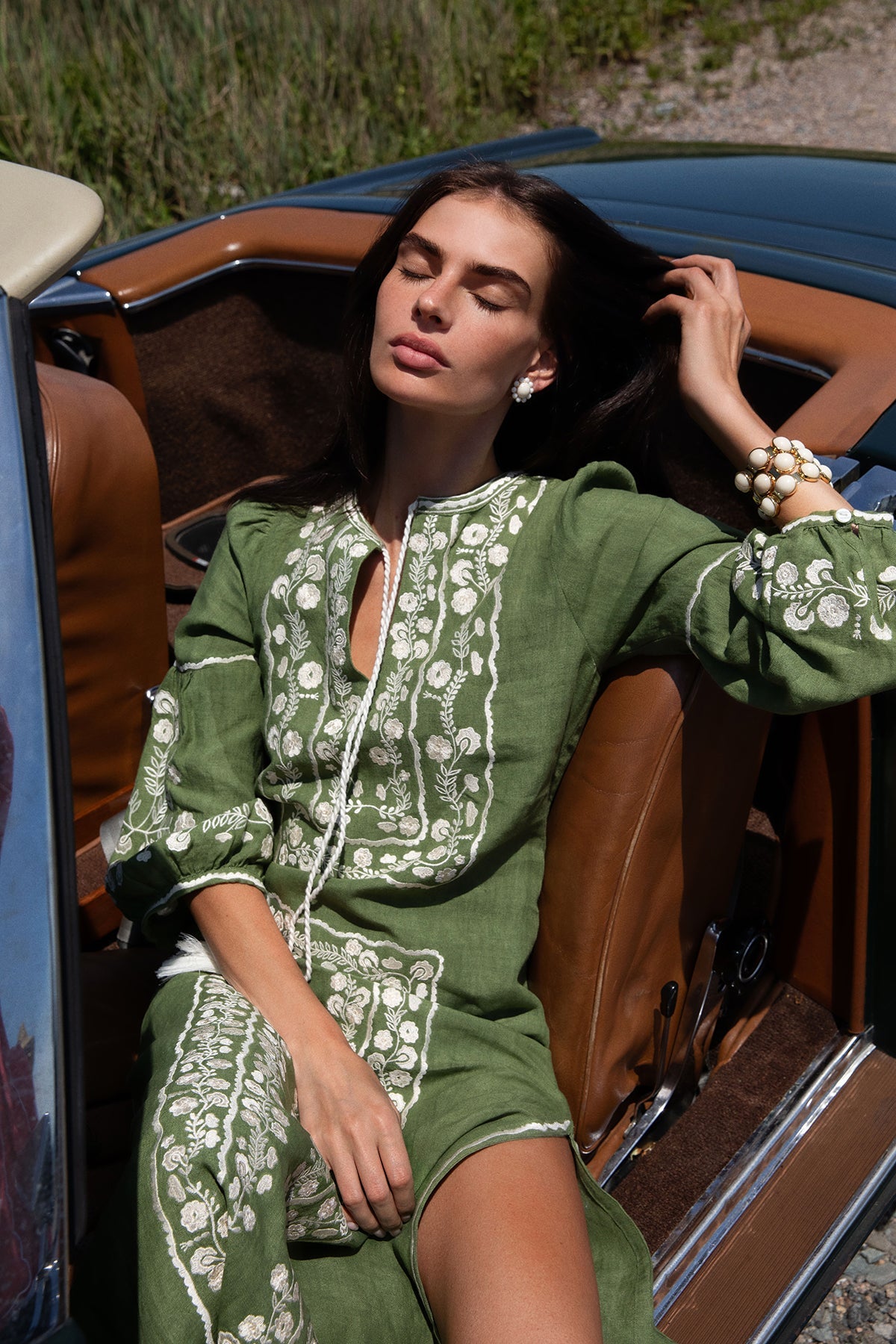Bohemia Dress in Hunter Green