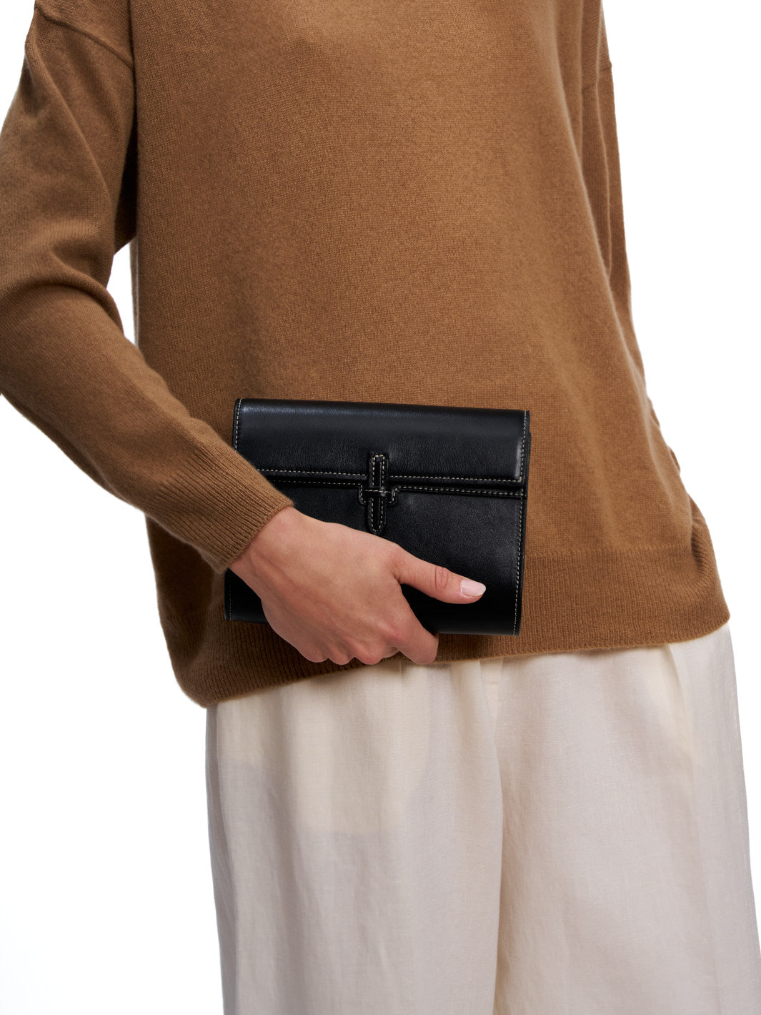 The Small Soft Clutch in Black Nappa | Over The Moon