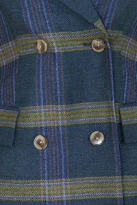 Close up of the Huntley Blazer in Stirling Plaid. 