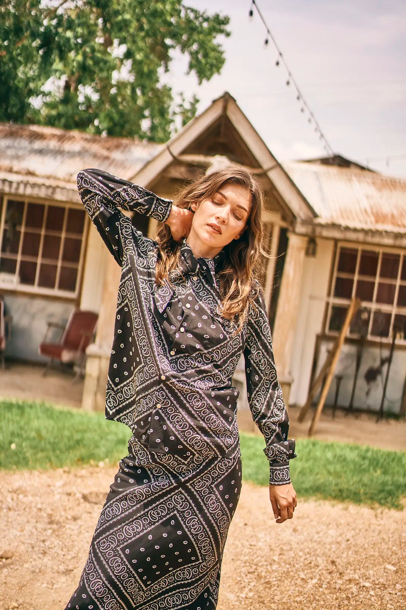 Frances Top in Aces Wild Black