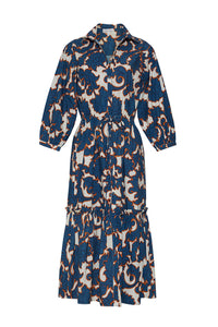 Hutton Dress in Mystic Flora Blue