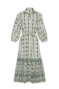 Hutton Dress in Vining Flora Green