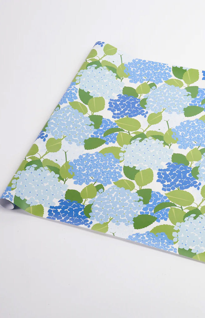 Hydrangea Wrapping Paper In Porcelain