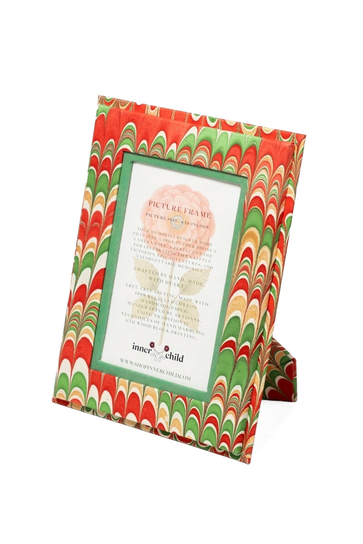 Hand-Marbled 4x6 Picture Frame in Holiday Jingle