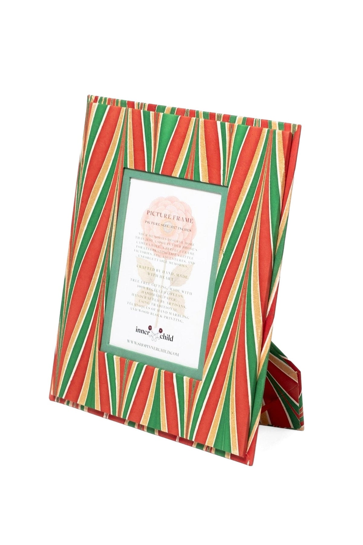 Hand-Marbled 5x7 Picture Frame in Gilded Holiday