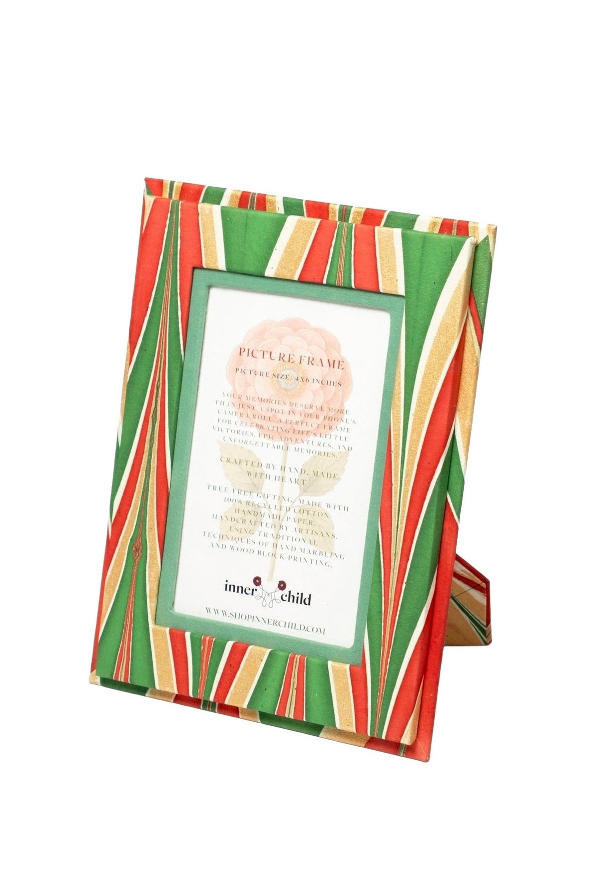 Hand-Marbled 4x6 Picture Frame in Gilded Holiday