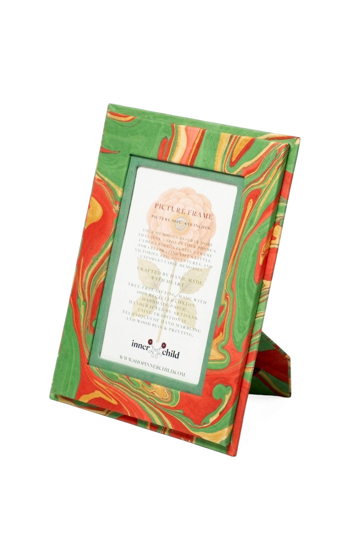 Hand-Marbled 4x6 Picture Frame in Holiday Wave