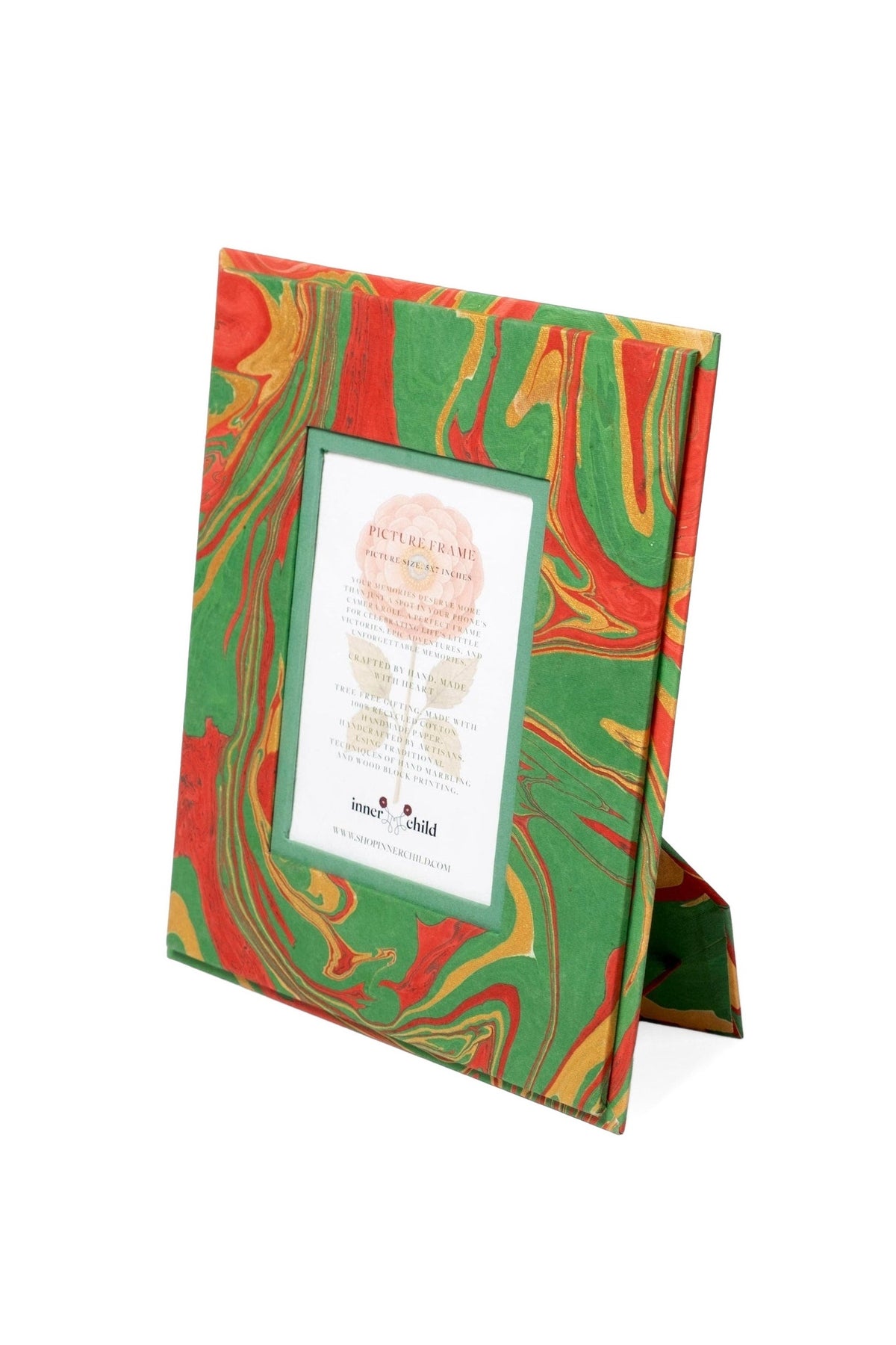 Hand-Marbled Large Wall 5x7 Picture Frame in Holiday Wave