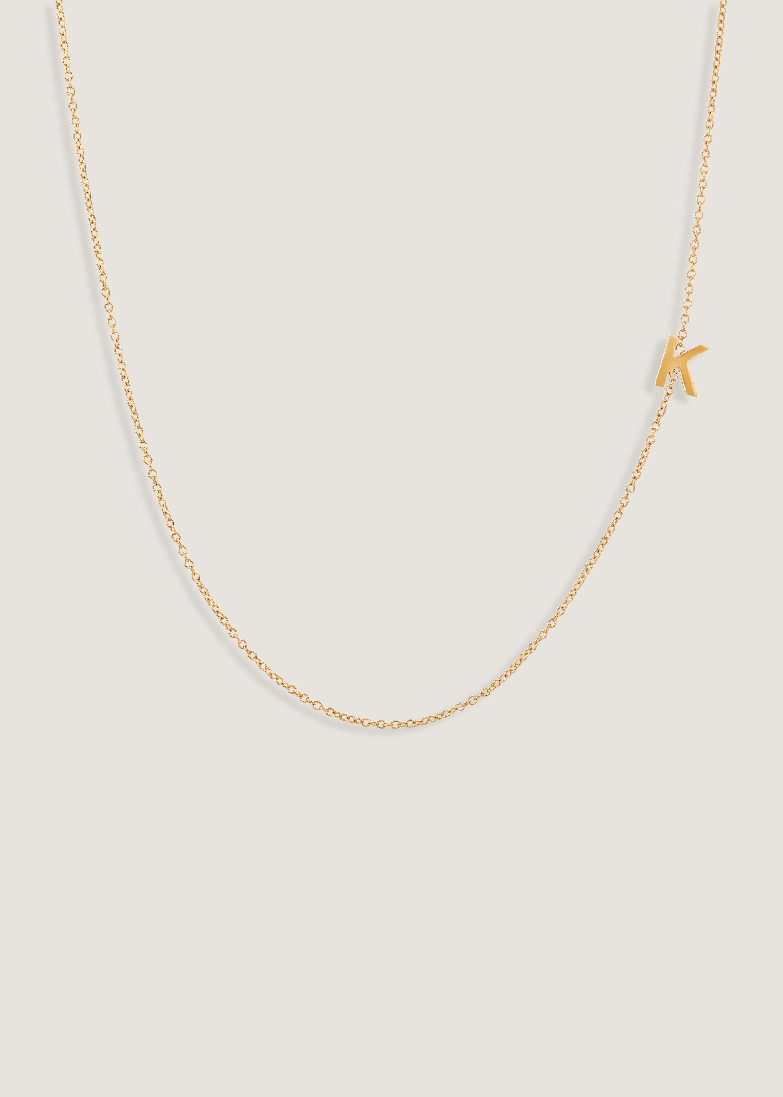 Asymmetrical Single Initial Necklace - "S"