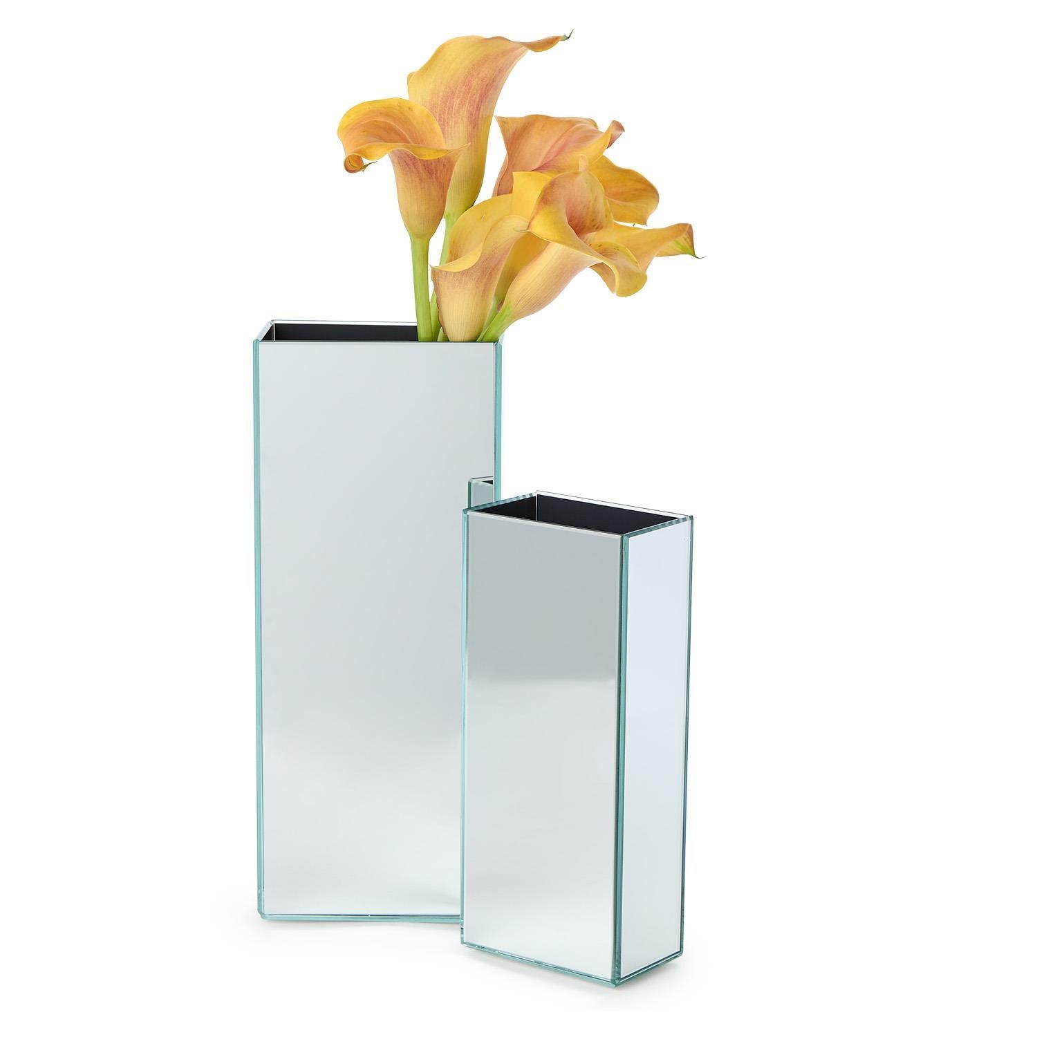 Mirrored Square Vases, Set of 2