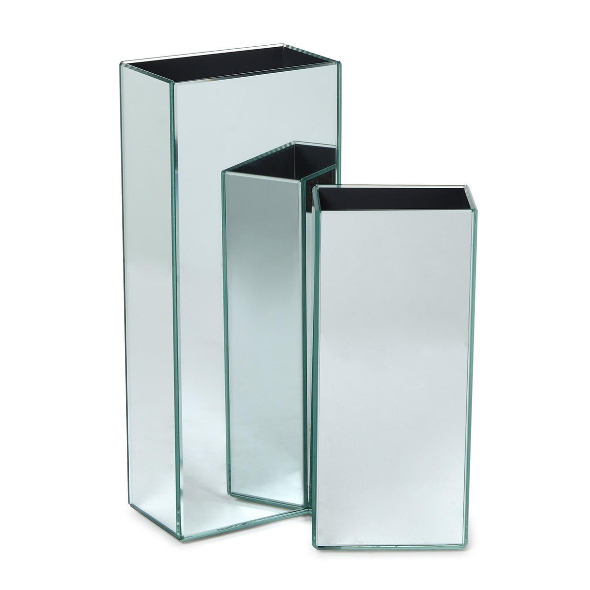 Mirrored Square Vases, Set of 2