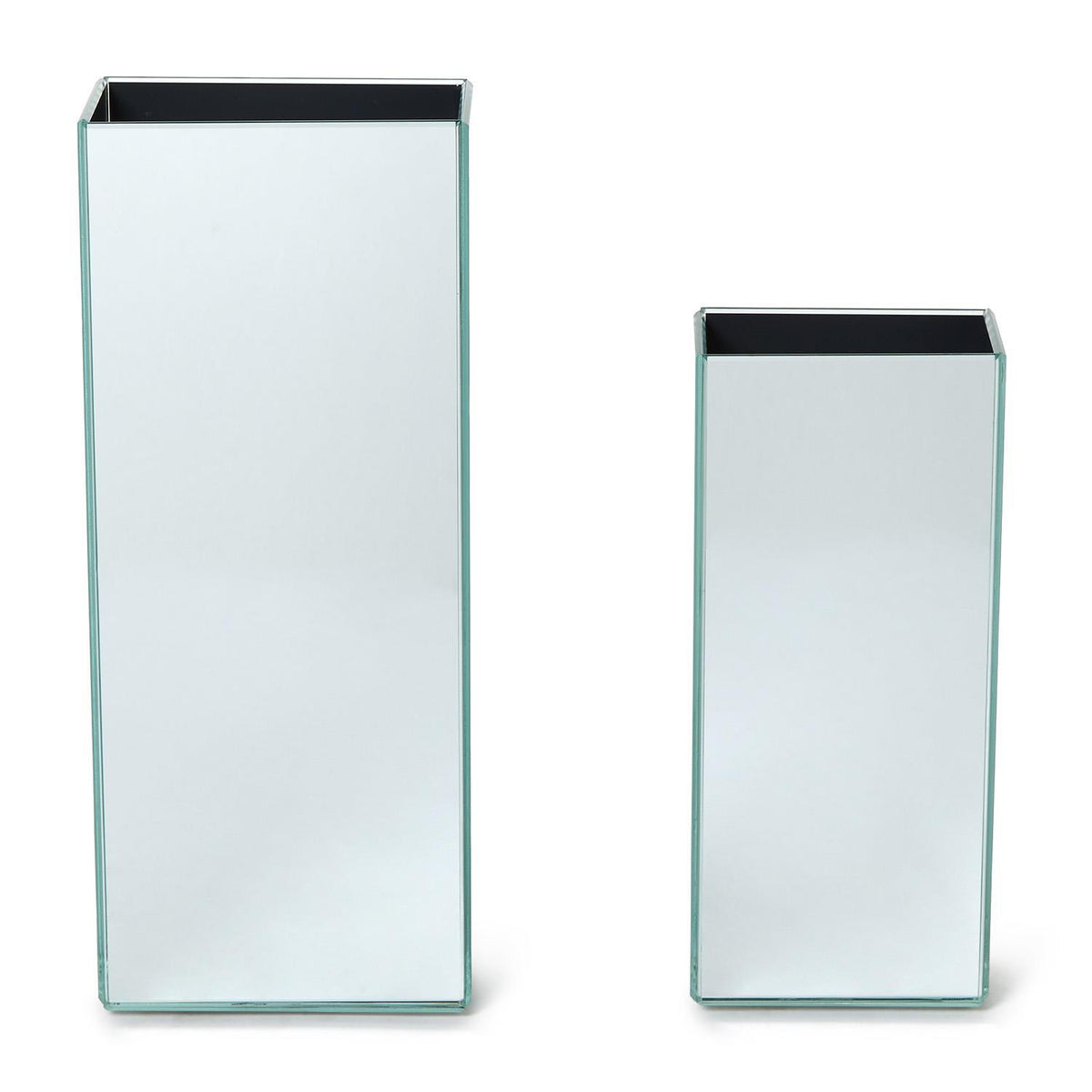 Mirrored Square Vases, Set of 2