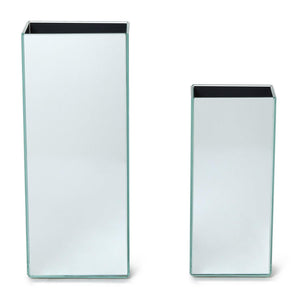 Mirrored Square Vases, Set of 2