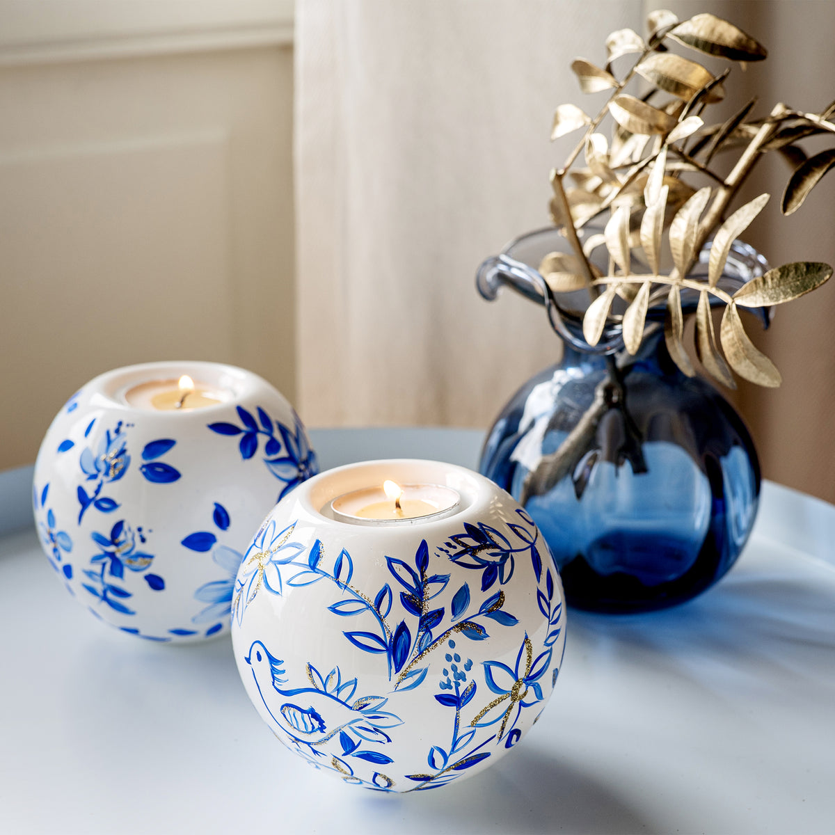 Illuminare Blue Birds Votive in Blue
