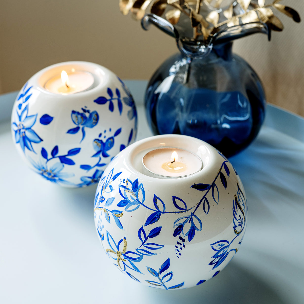 Illuminare Blue Birds Votive in Blue