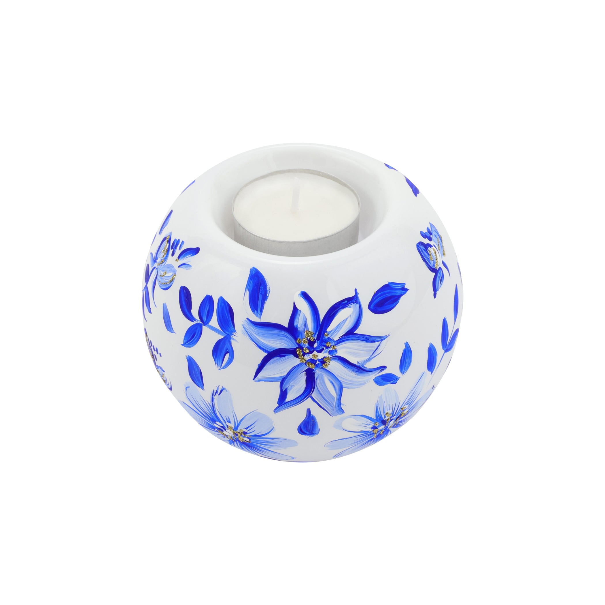 Illuminare Blue Flowers Votive in Blue