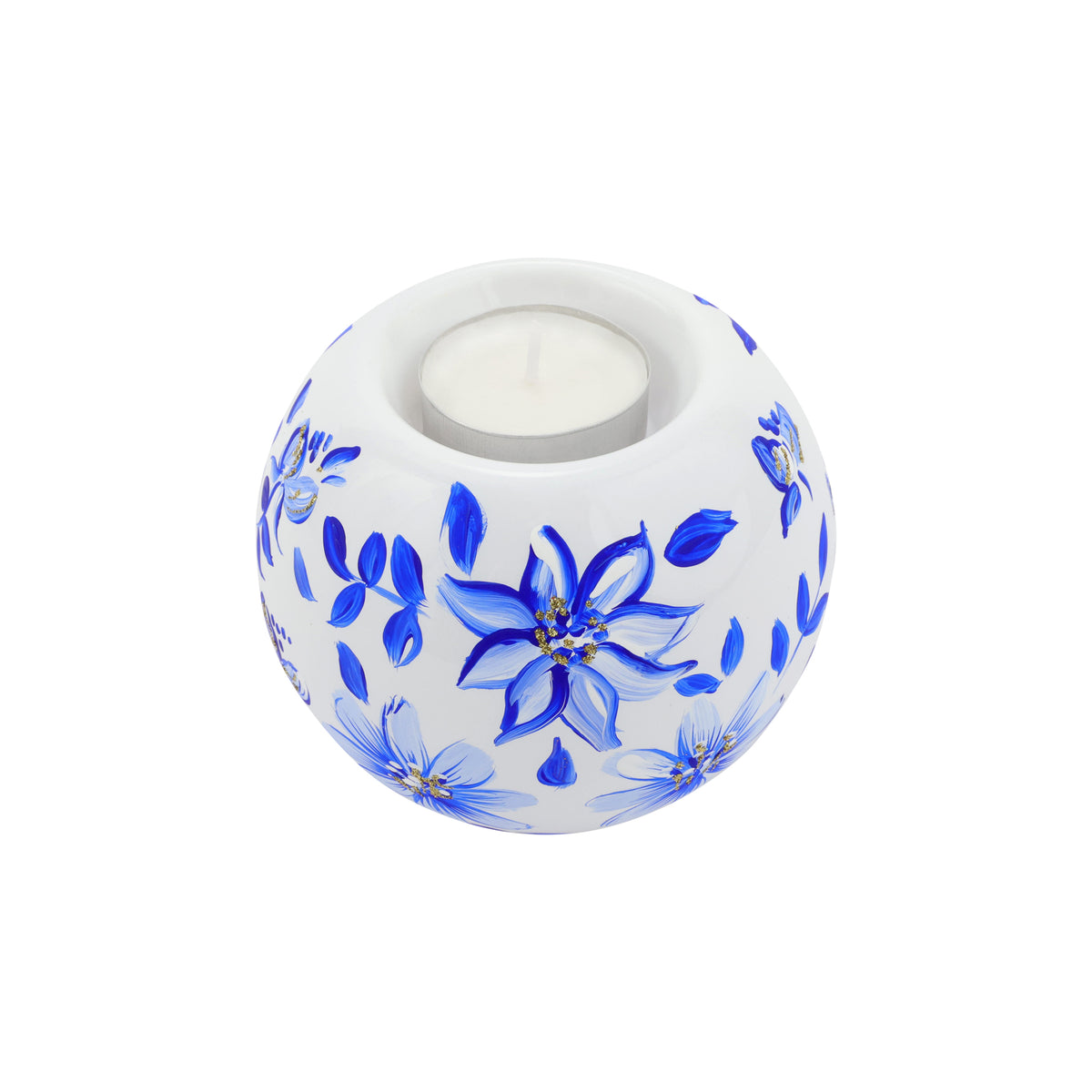 Illuminare Blue Flowers Votive in Blue