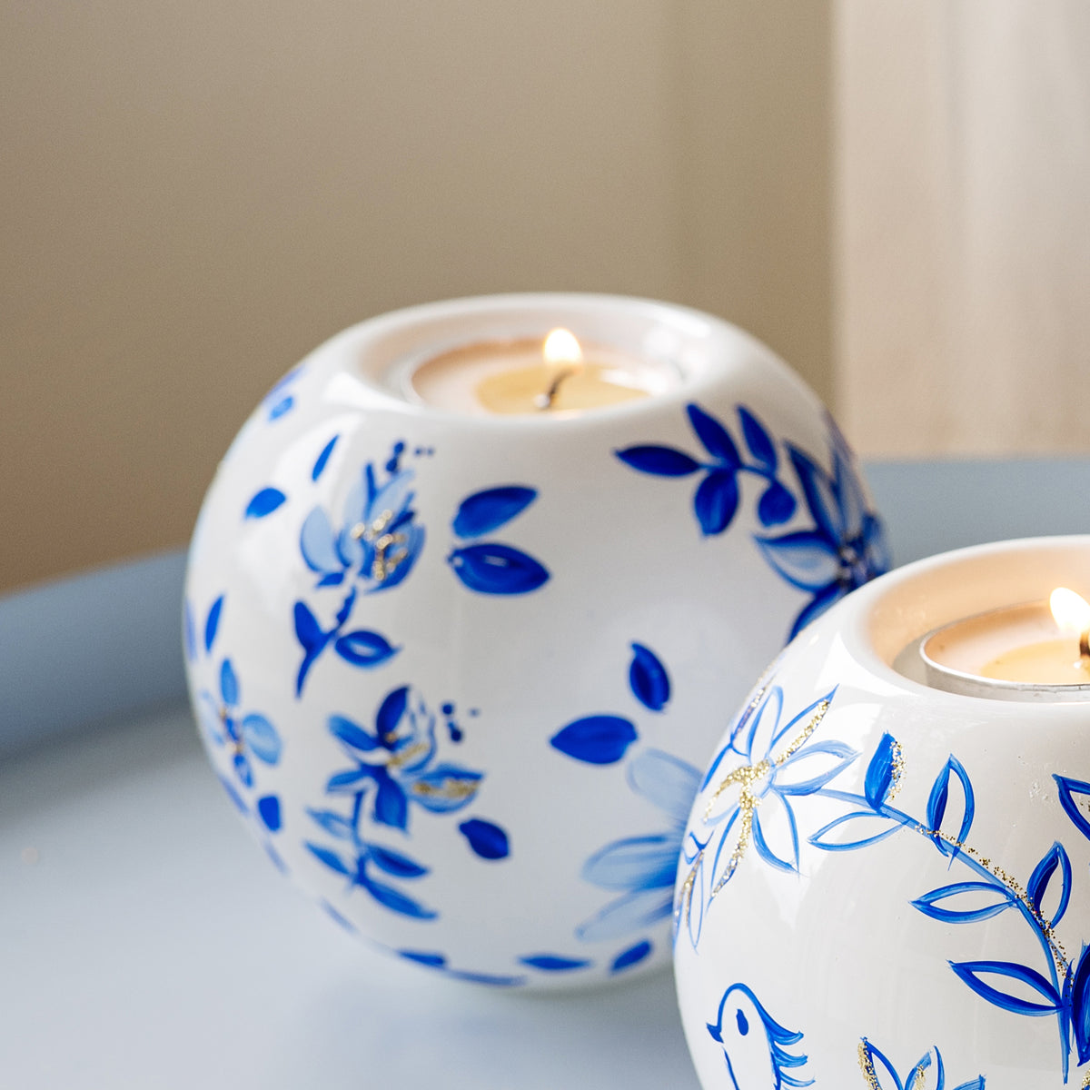 Illuminare Blue Flowers Votive in Blue