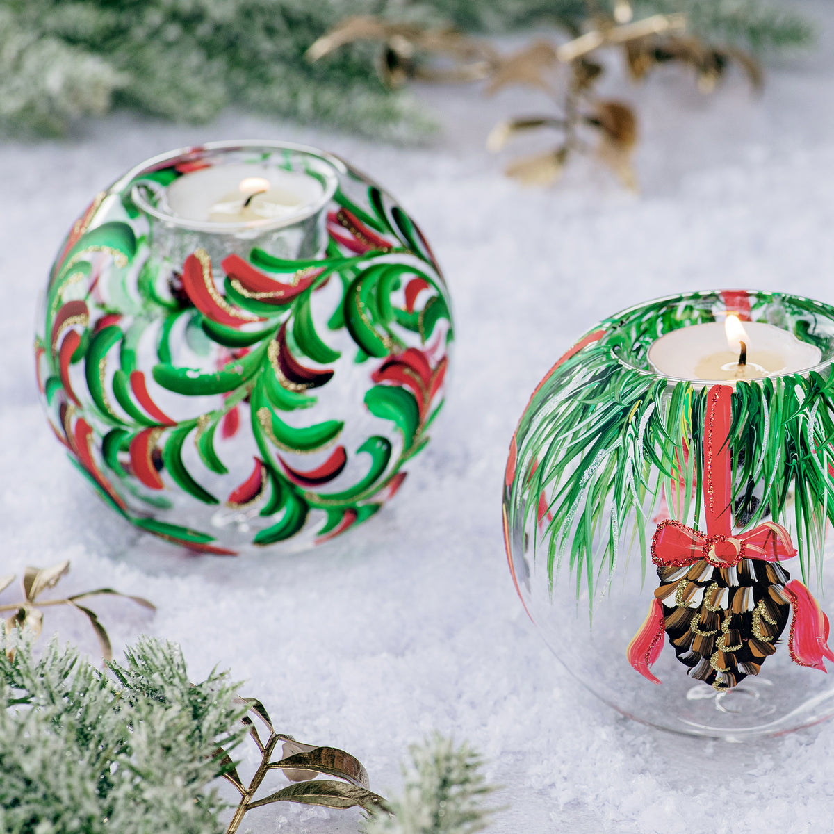 Illuminare Holiday Scroll Votive in Green