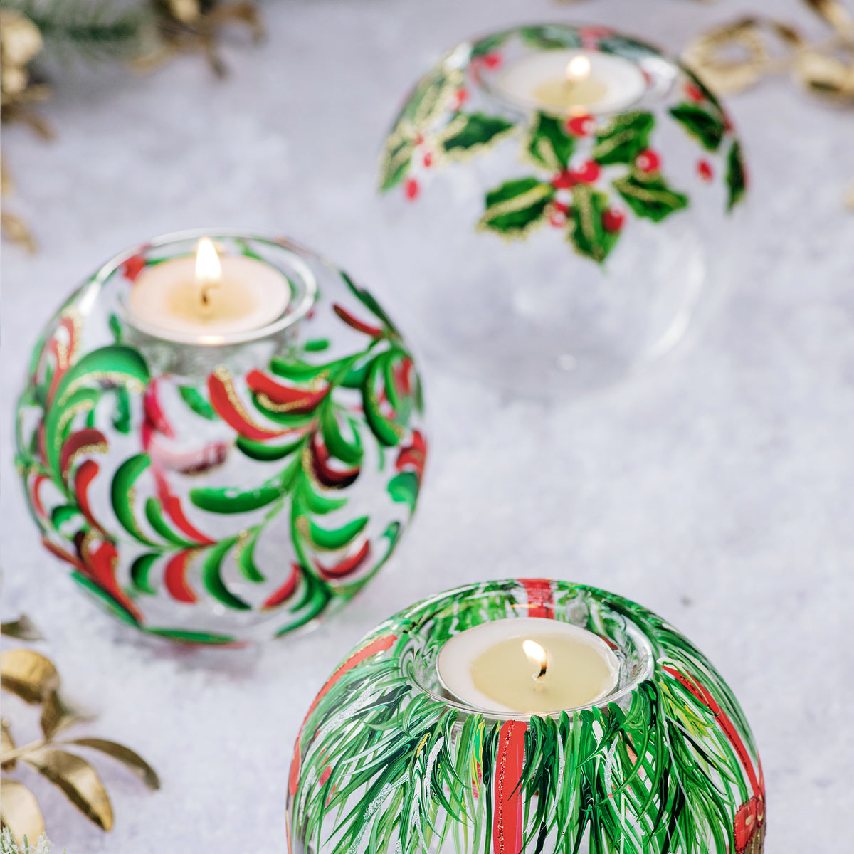 Illuminare Holiday Scroll Votive in Green