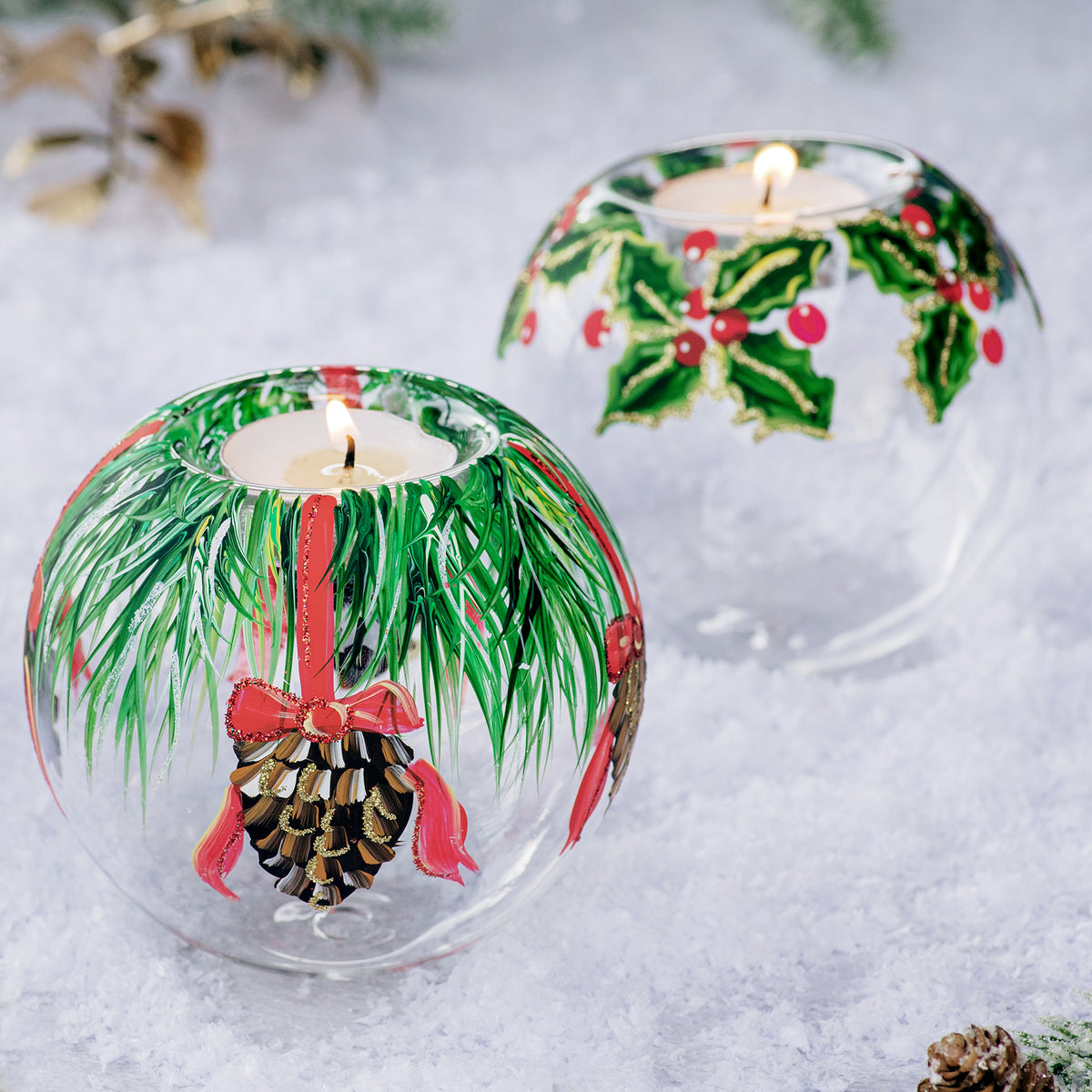 Illuminare Holly Votive in Green
