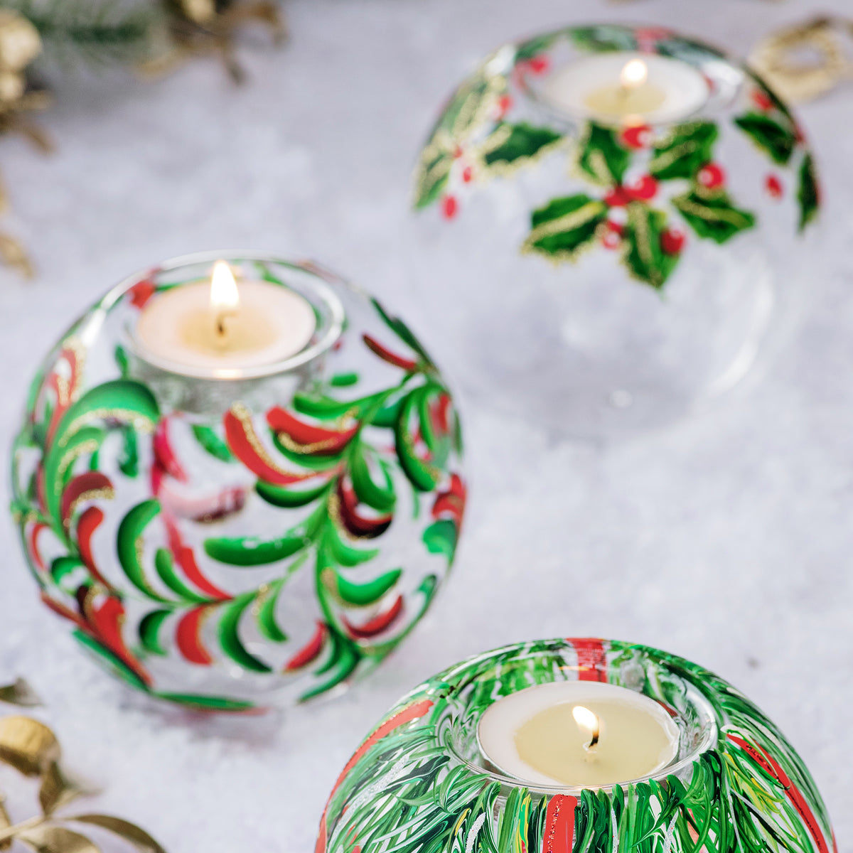 Illuminare Holly Votive in Green